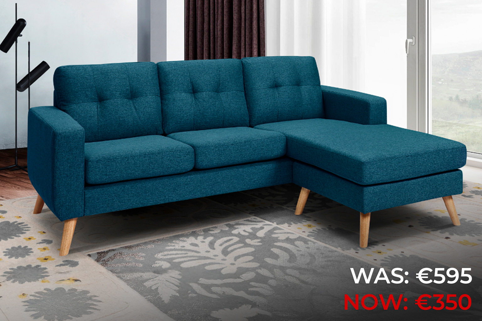 Reversible Corner Sofa Dark Blue
