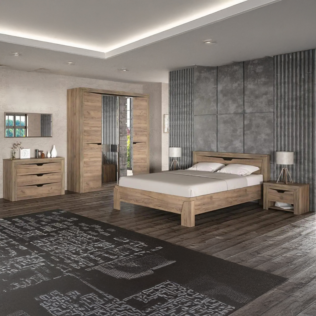 Apartment Package Set Black and Oak 3